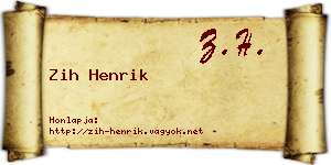 Zih Henrik névjegykártya